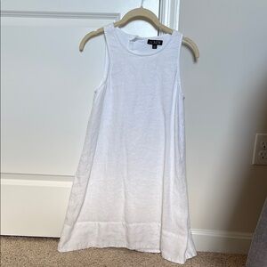 J. Crew White Sleeveless Button-Back Dress